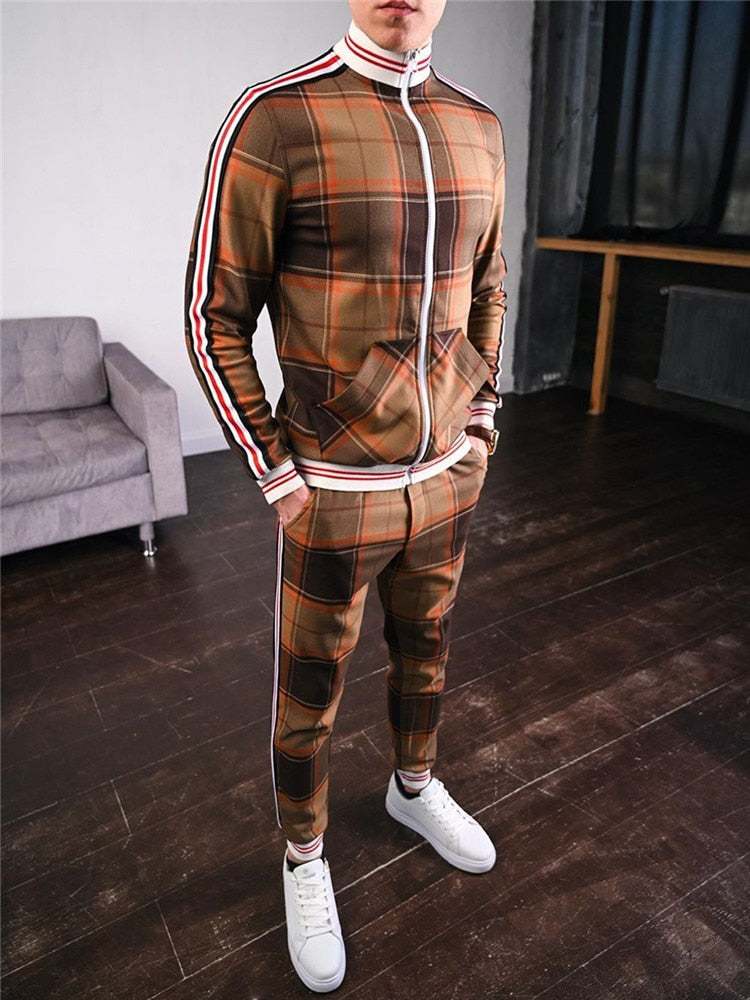 Casual Zipper Tracksuit Set Autumn Male SweatshirtMen&