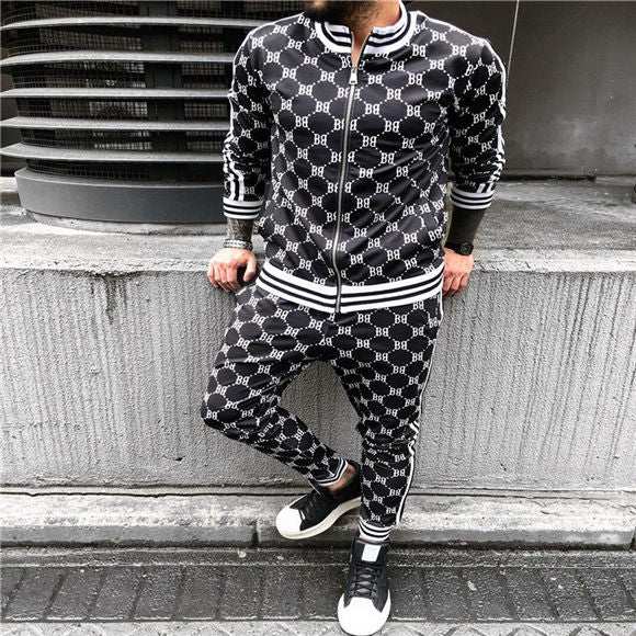 Casual Zipper Tracksuit Set Autumn Male SweatshirtMen&