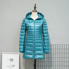 Jackets Women'Long Down Jackets Women's Ultra-Light Hooded Duck Down Coat