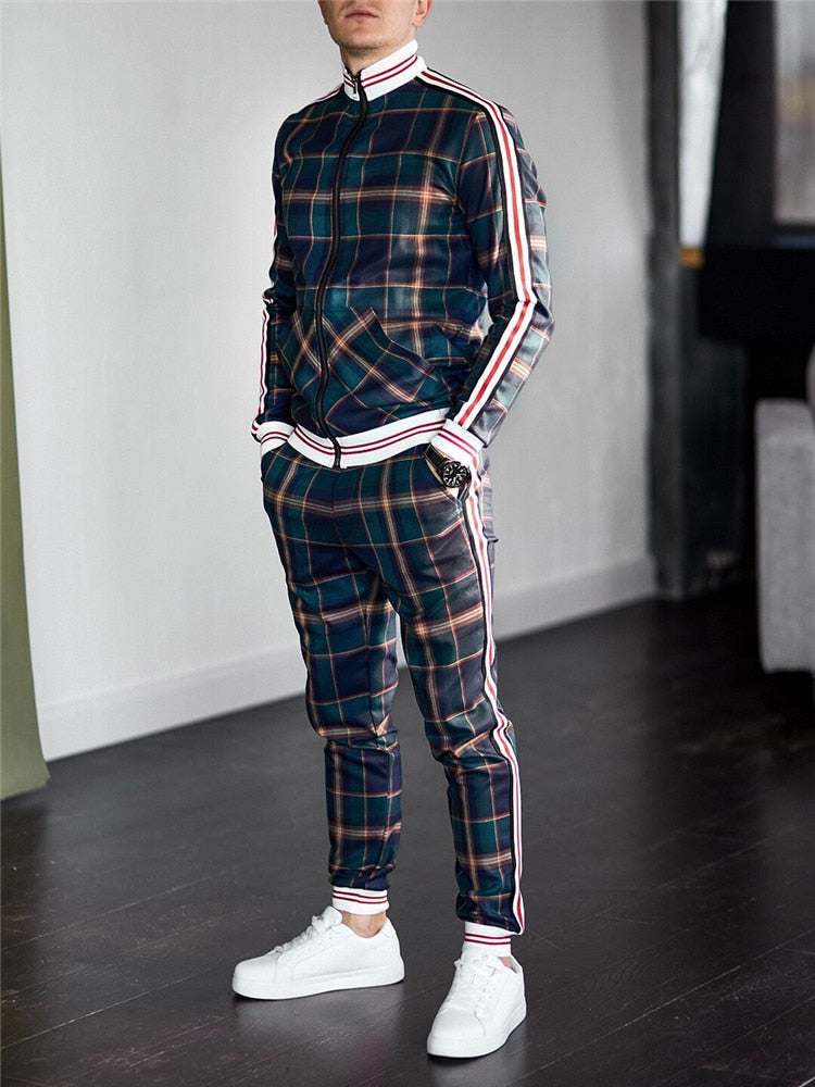 Casual Zipper Tracksuit Set Autumn Male SweatshirtMen&