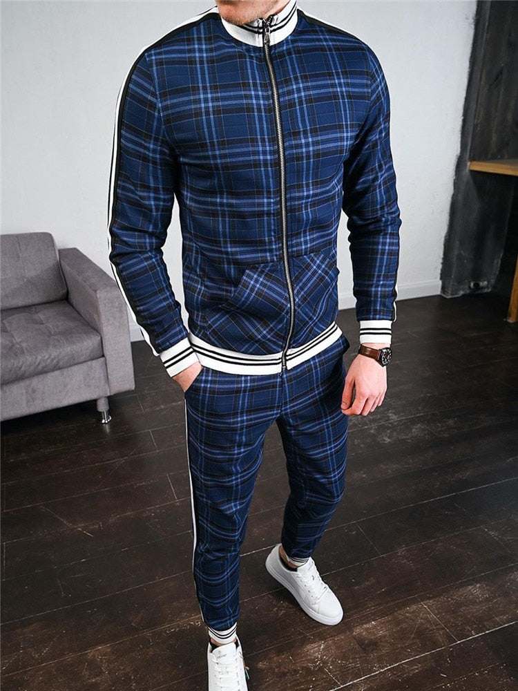 Casual Zipper Tracksuit Set Autumn Male SweatshirtMen&
