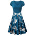 -Neck Big Swing Stitching Retro SundressFloral Print Mini Dress Sexy V-Neck Big Swing Stitching Retro Sundress