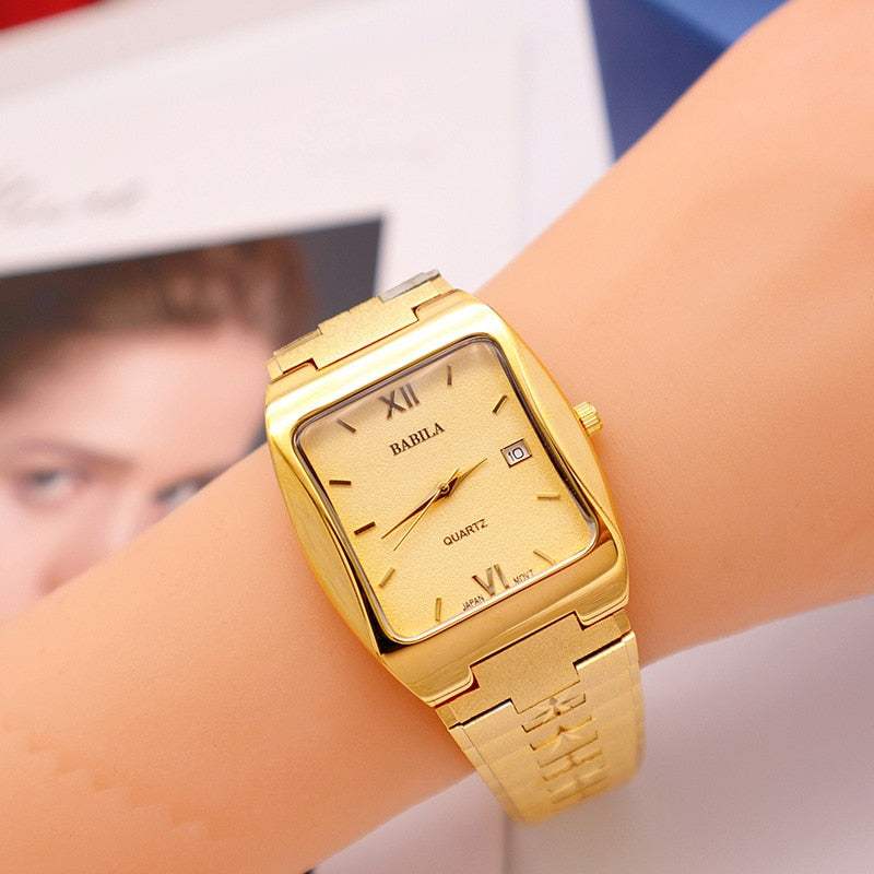Unisex Watch No Fade 24K Gold Plated Brass Women Men Gift Watch - Acapparelstore