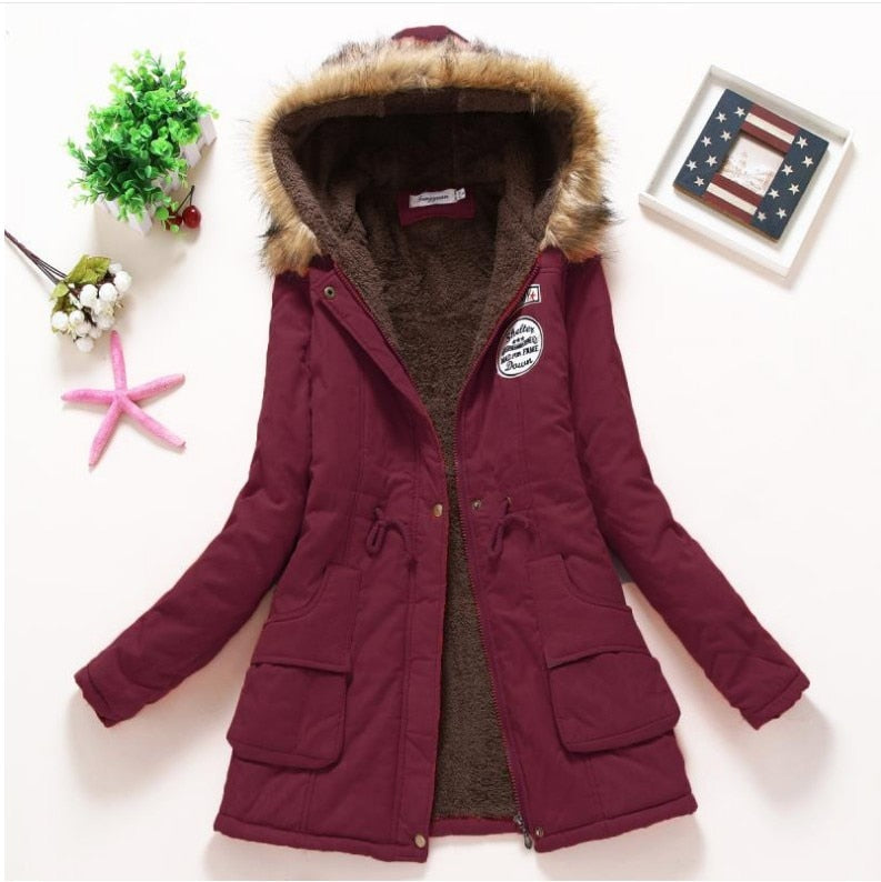 Spring Autumn Winter Women's Jacket Thick Warm Hooded Coat - Acapparelstore
