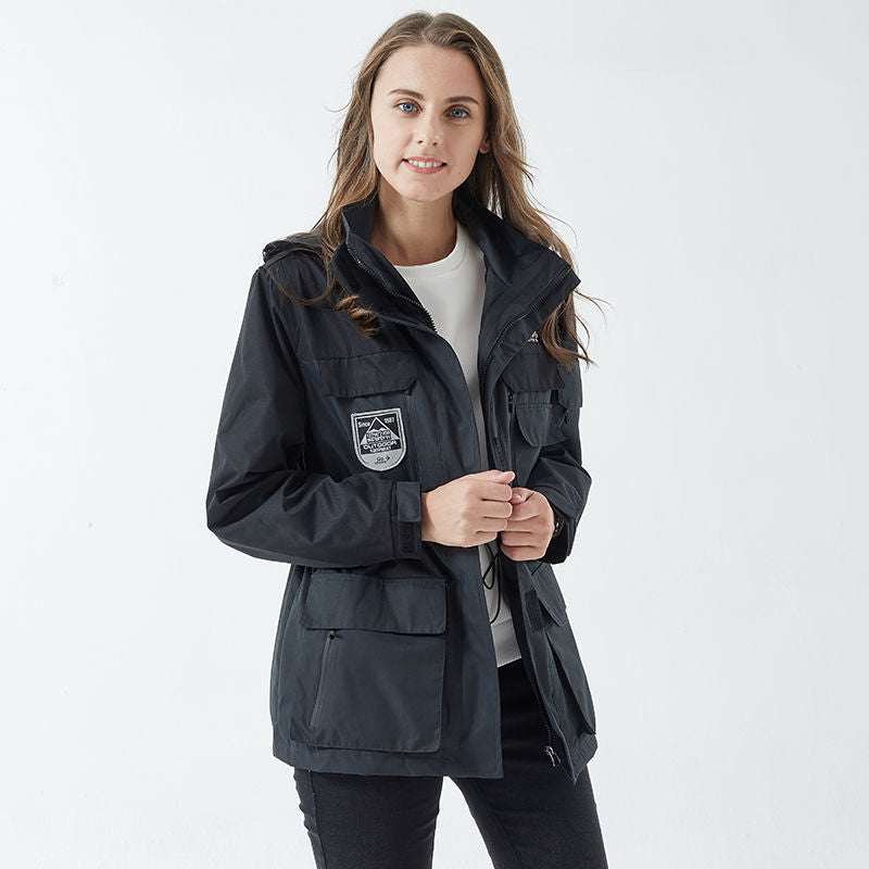 Women's Hooded Windbreaker Detachable Waterproof Overcoat - Acapparelstore