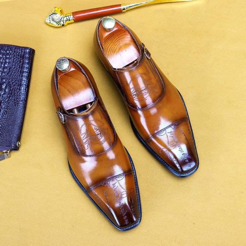 Oxford Shoes Handmade Buckle Men'Monk Strap Men's Oxford Shoes Handmade Buckle Men's Shoes
