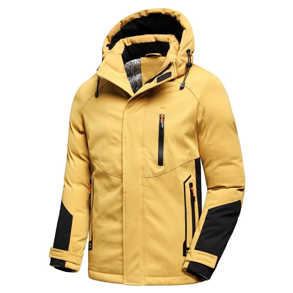 Men's Thick Warm Parkas Jacket Outdoor Windproof Pocket - Acapparelstore