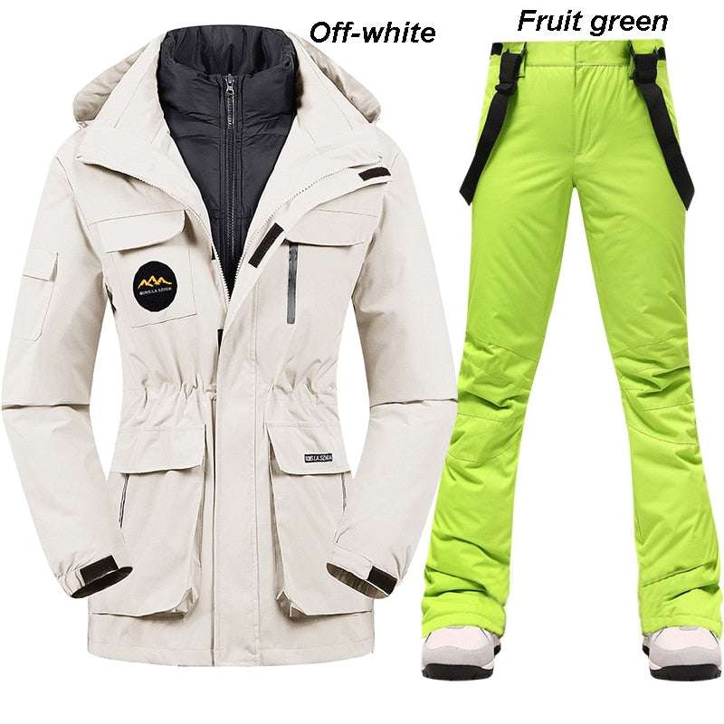 Super Warm Ski Suit Women Winter Snow Down Jacket and Pants - Acapparelstore