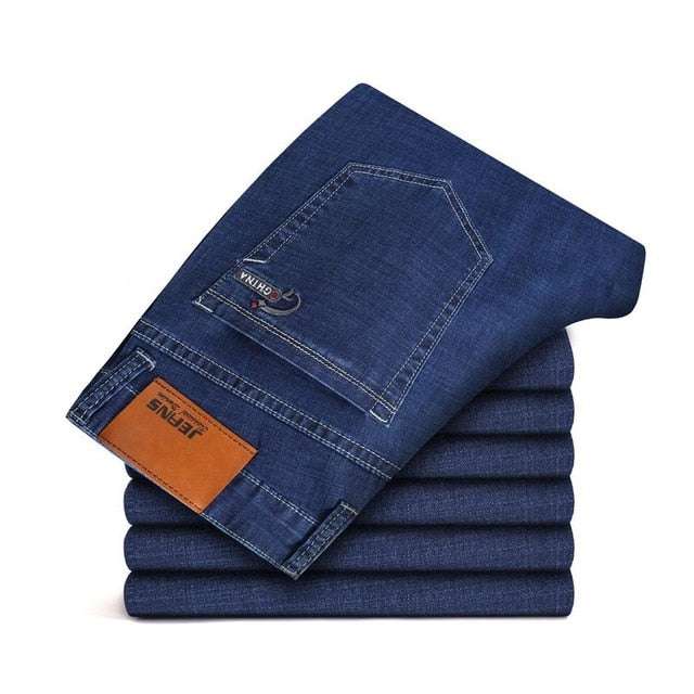 Spring Autumn Men's Business Jeans Brand Heavyweight Denim - Acapparelstore