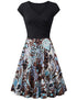 -Neck Big Swing Stitching Retro SundressFloral Print Mini Dress Sexy V-Neck Big Swing Stitching Retro Sundress