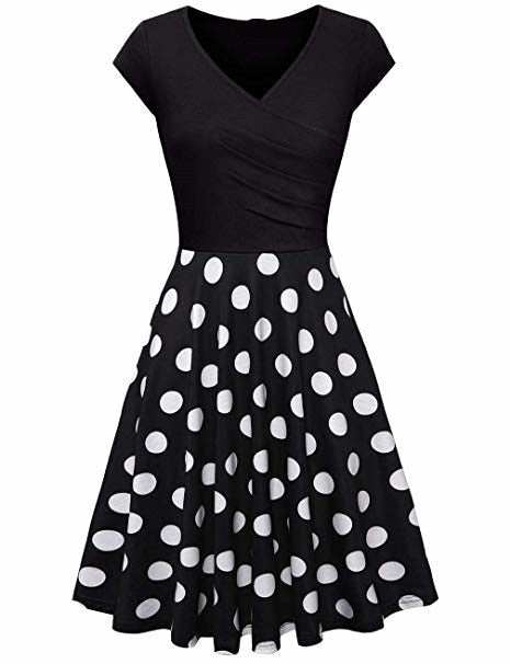 -Neck Big Swing Stitching Retro SundressFloral Print Mini Dress Sexy V-Neck Big Swing Stitching Retro Sundress