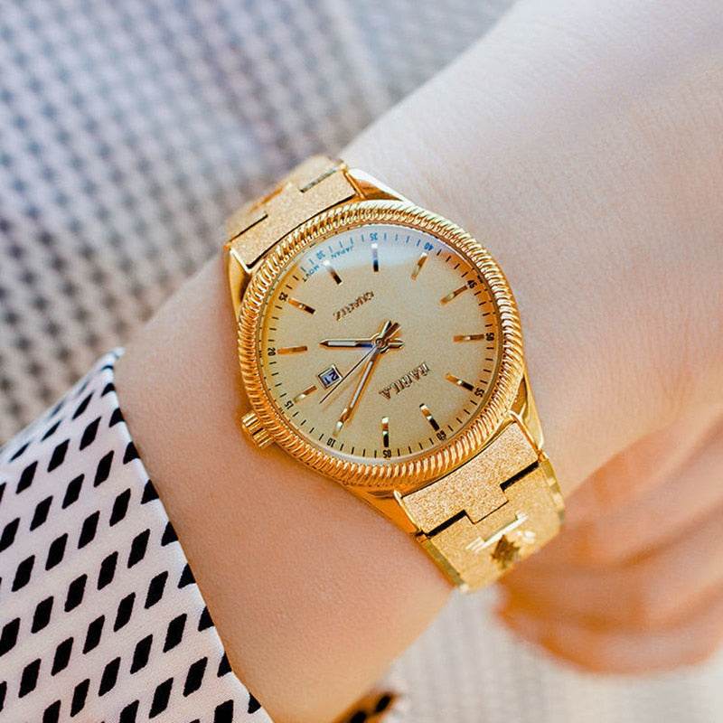 Women's Quartz Watches Gold Plated No Fading Calendar Watches - Acapparelstore