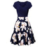 -Neck Big Swing Stitching Retro SundressFloral Print Mini Dress Sexy V-Neck Big Swing Stitching Retro Sundress