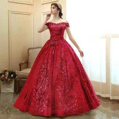 Women's Gold Quinceanera Wedding Dress Off Shoulder Party Dress - Acapparelstore