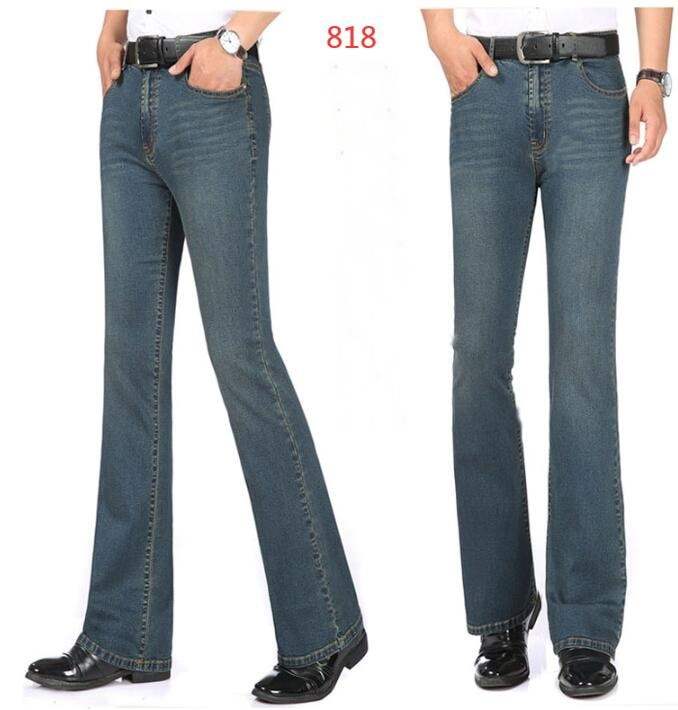 Men's Mid-Rise Jeans Elastic Flare Jeans Fashion Men Flare Jeans - Acapparelstore