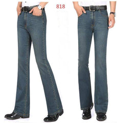 Men's Mid-Rise Jeans Elastic Flare Jeans Fashion Men Flare Jeans - Acapparelstore