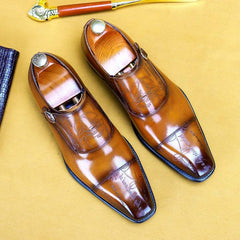 Oxford Shoes Handmade Buckle Men'Monk Strap Men's Oxford Shoes Handmade Buckle Men's Shoes