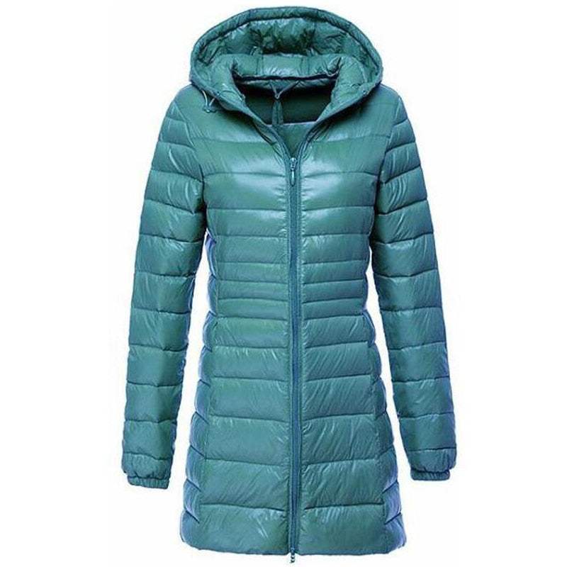 Jackets Women'Long Down Jackets Women's Ultra-Light Hooded Duck Down Coat