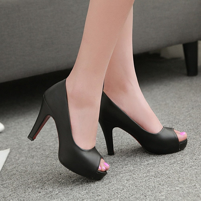 Women's High Heel Shoes Sexy Bride Wedding Party Shoes Peep Toe - Acapparelstore
