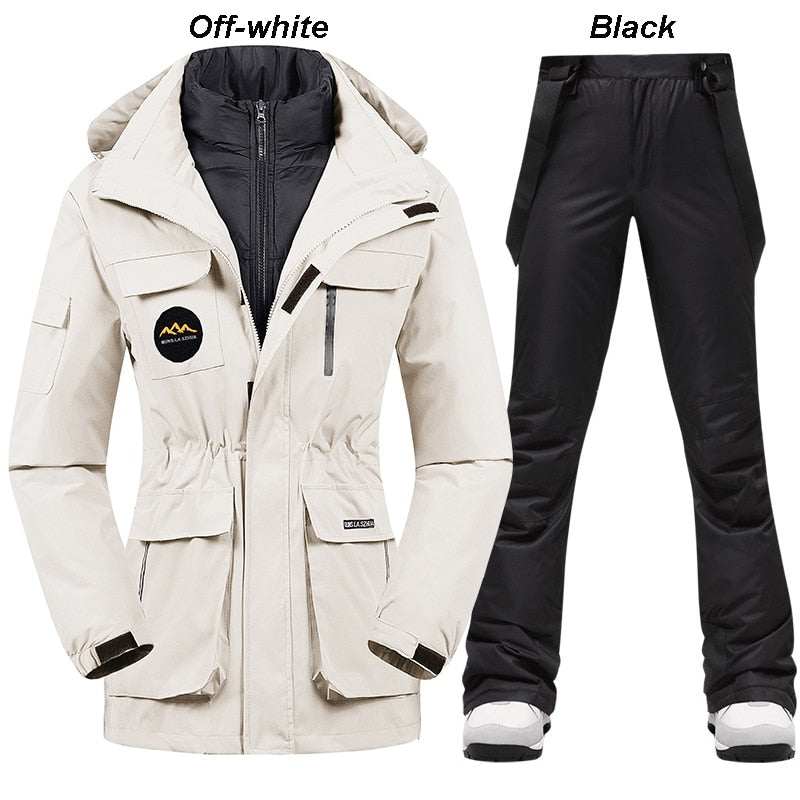 Super Warm Ski Suit Women Winter Snow Down Jacket and Pants - Acapparelstore
