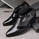 PU Leather Hollow High Heels Shoes Buckle Strap ClosedMen&