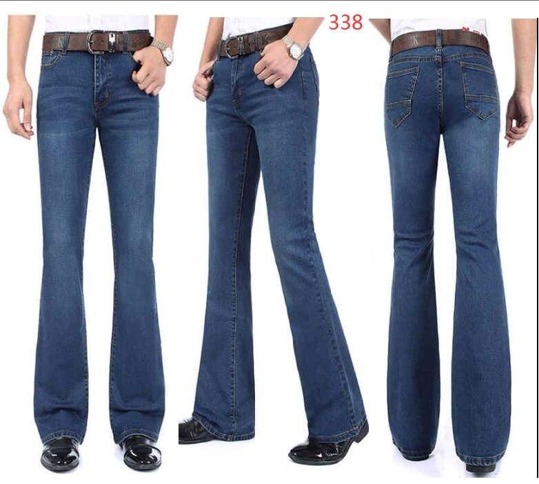 Men's Mid-Rise Jeans Elastic Flare Jeans Fashion Men Flare Jeans - Acapparelstore