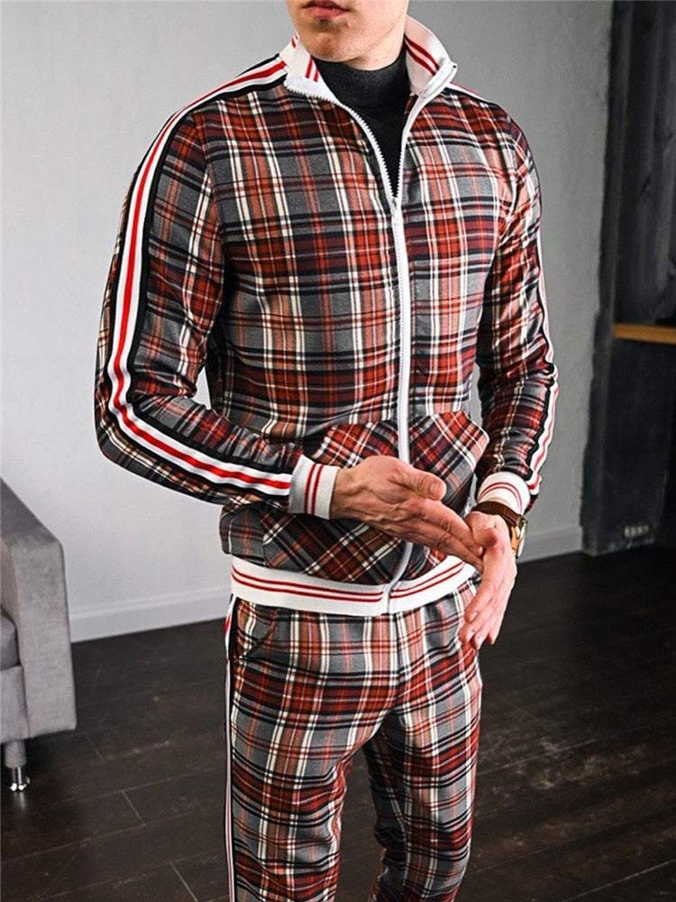 Casual Zipper Tracksuit Set Autumn Male SweatshirtMen&