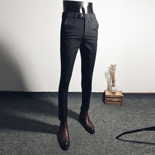 Fashion Men Suit Pants Ankle Length Business Wedding Dress PantsFashion Men Suit Pants Ankle Length Business Wedding Dress Pants