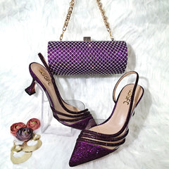Streamline Shoes Pointed Shiny Diamond Shoes BagComfortable Women's Streamline Shoes Pointed Shiny Diamond Shoes Bag