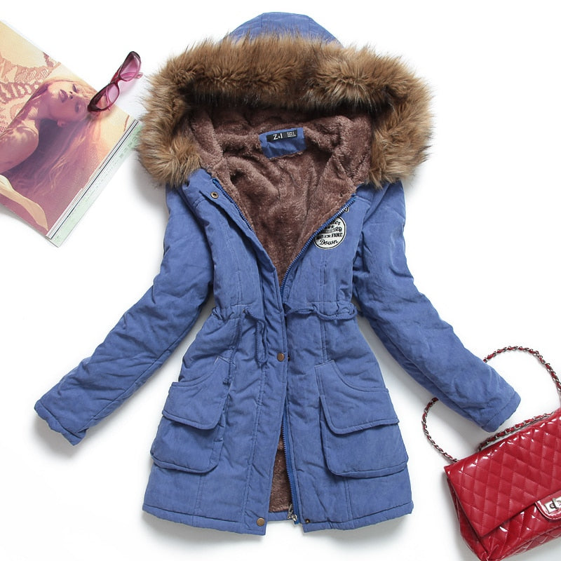 Spring Autumn Winter Women's Jacket Thick Warm Hooded Coat - Acapparelstore