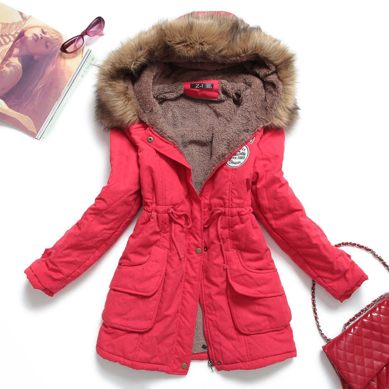 Spring Autumn Winter Women's Jacket Thick Warm Hooded Coat - Acapparelstore