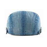 Simple Washed Denim Berets Unisex Hat Spring Summer Peaked Flat Cap  - Acapparelstore