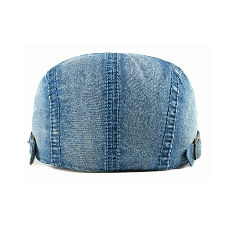 Simple Washed Denim Berets Unisex Hat Spring Summer Peaked Flat Cap  - Acapparelstore