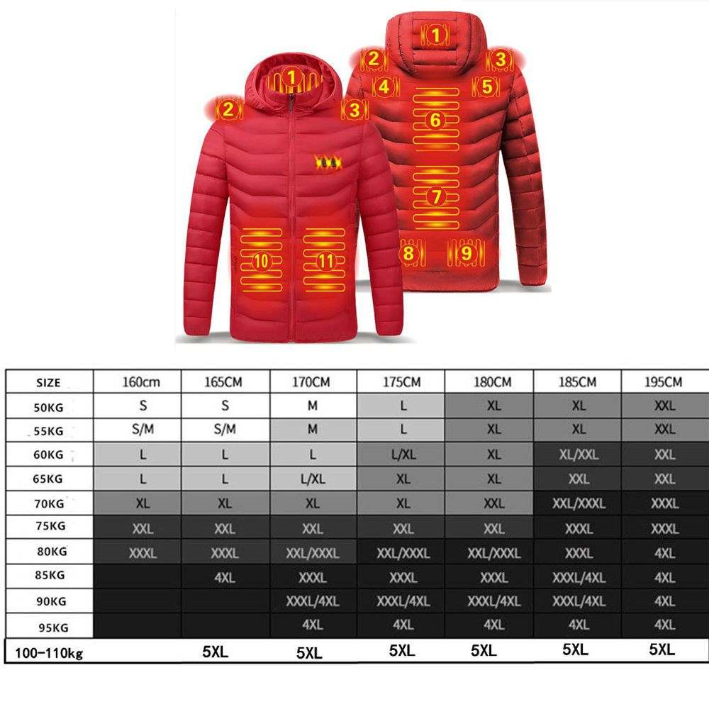 Men's Warm Winter USB Heating Jackets Smart Thermostat - Acapparelstore