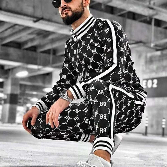 Casual Zipper Tracksuit Set Autumn Male SweatshirtMen&