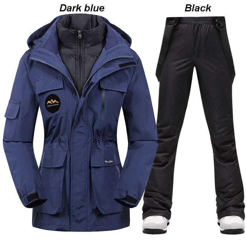 Super Warm Ski Suit Women Winter Snow Down Jacket and Pants - Acapparelstore