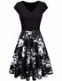 -Neck Big Swing Stitching Retro SundressFloral Print Mini Dress Sexy V-Neck Big Swing Stitching Retro Sundress