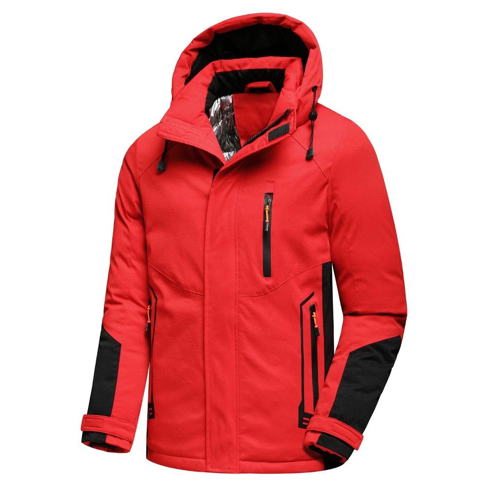 Men's Thick Warm Parkas Jacket Outdoor Windproof Pocket - Acapparelstore