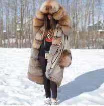Parka Coats Thick Large Fur Collar Hooded Warm Coatwomen&
