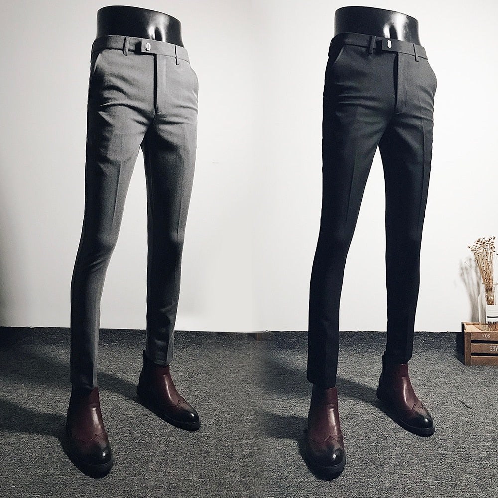 Fashion Men Suit Pants Ankle Length Business Wedding Dress PantsFashion Men Suit Pants Ankle Length Business Wedding Dress Pants