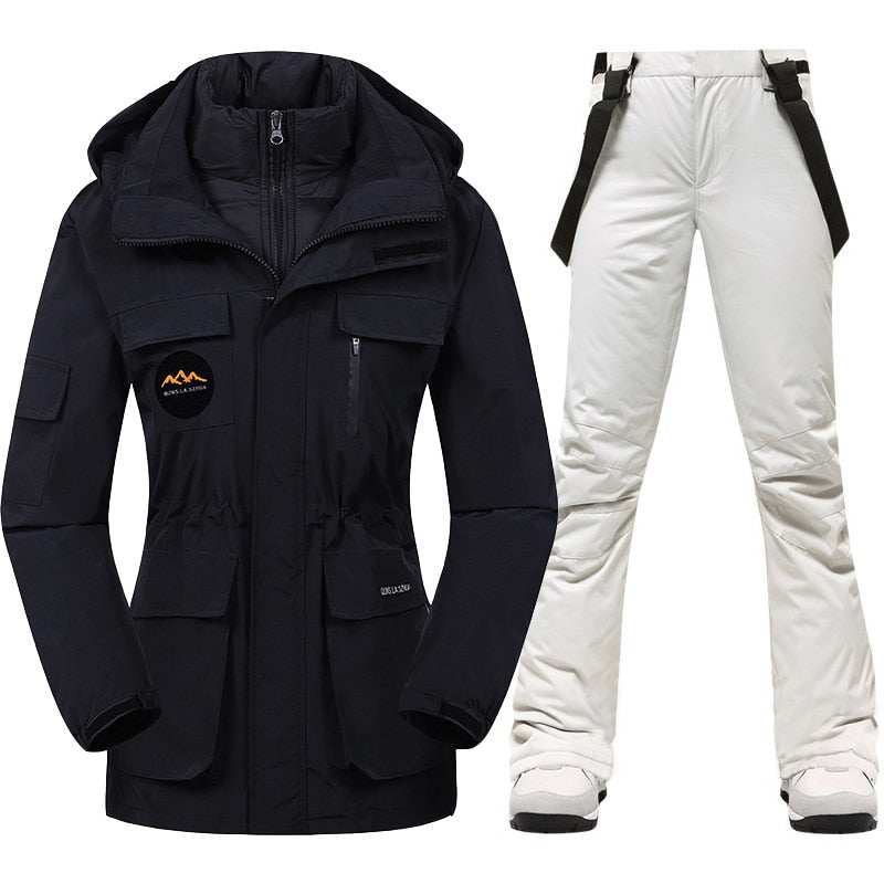 Super Warm Ski Suit Women Winter Snow Down Jacket and Pants - Acapparelstore