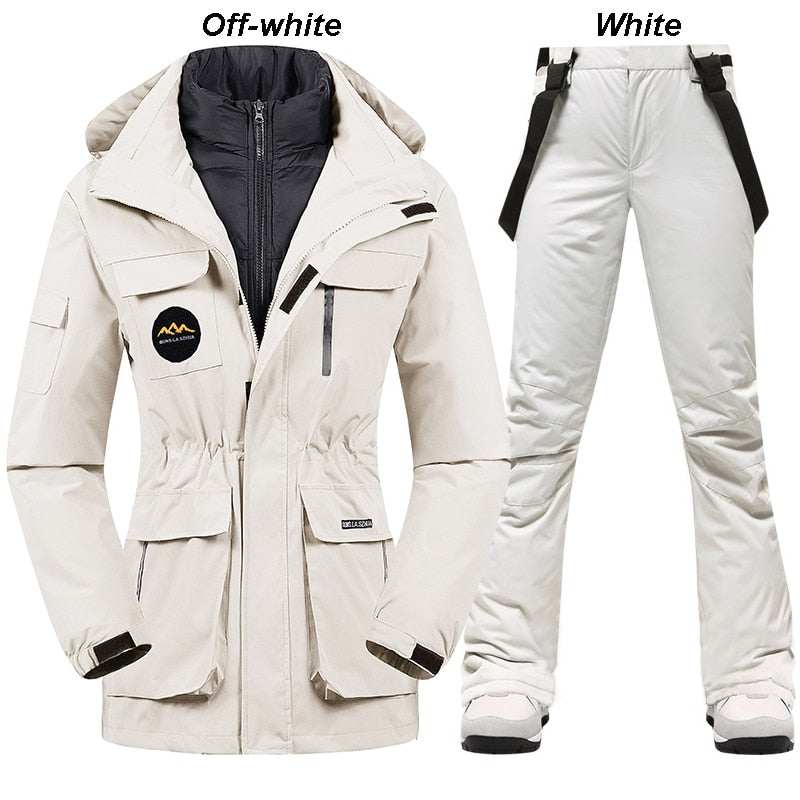 Super Warm Ski Suit Women Winter Snow Down Jacket and Pants - Acapparelstore
