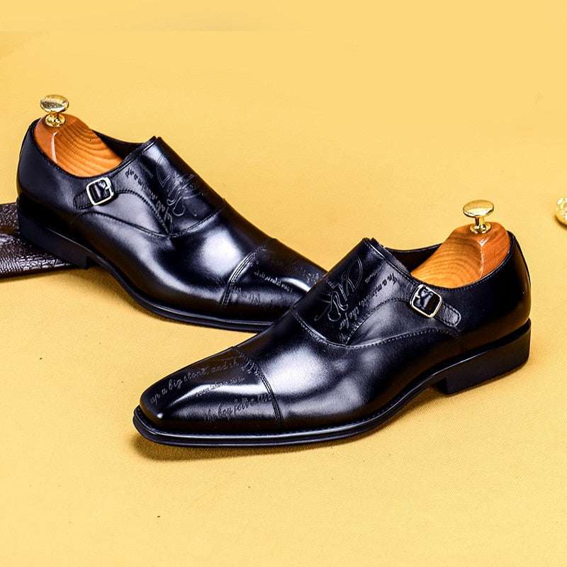 Oxford Shoes Handmade Buckle Men'Monk Strap Men's Oxford Shoes Handmade Buckle Men's Shoes