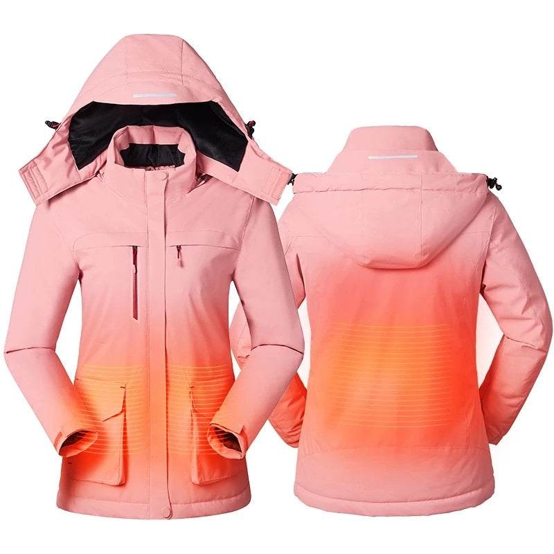 Winter Jacket USB Charge Heated CoatIntelligent Heating Women's Winter Jacket USB Charge Heated Coat