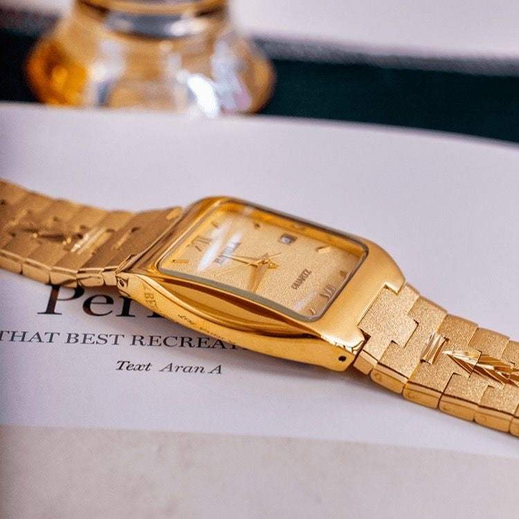 Unisex Watch No Fade 24K Gold Plated Brass Women Men Gift Watch - Acapparelstore