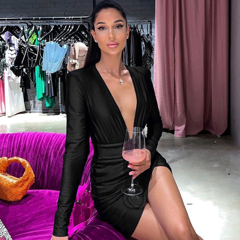 Sexy V Neck Prom Dress Sexy Weddings Celebrity Dresses - Acapparelstore