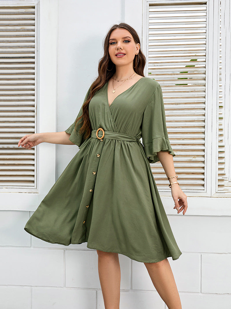 Size Loose Backless Long DressWomen&