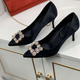Rhinestone Pointed High Heels Stiletto Party Wedding ShoesWomen&