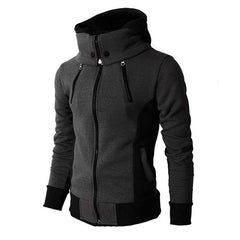 Men's Autumn Winter Coat Casual Fleece Bomber Jacket Scarf Collar - Acapparelstore