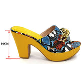 Metal Decoration Party Italian Ladies Shoes and Bags to Match Set - Acapparelstore